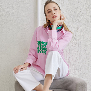 ELLE เสื้อเชิ๊ตสตรีผ้า แขนยาว ทรง OVER SIZE ลายกราฟฟิค  LIMI…