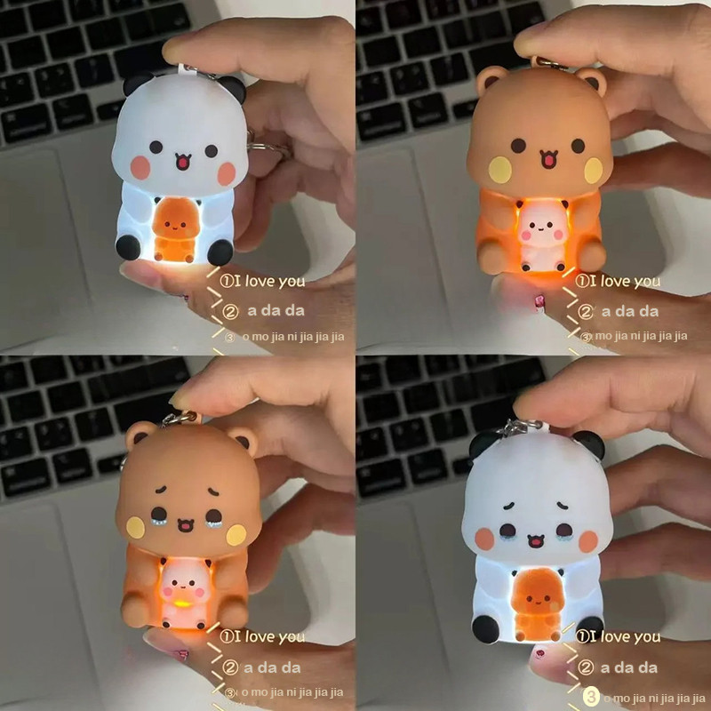 Yier Bubu "I LOVE YOU" ส่องสว่างและเสียงน่ารัก Bubu Dudu พวงกุญแจคู่แฟนของเล่น
