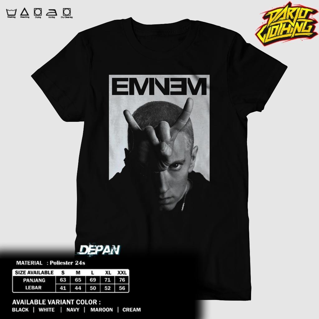 DarjoClothing T-Shirt - เสื้อยืด EMINEM - EMINEM CLOTHES - EMINEM WHITE - ROCK METAL MUSIC CLOTHES