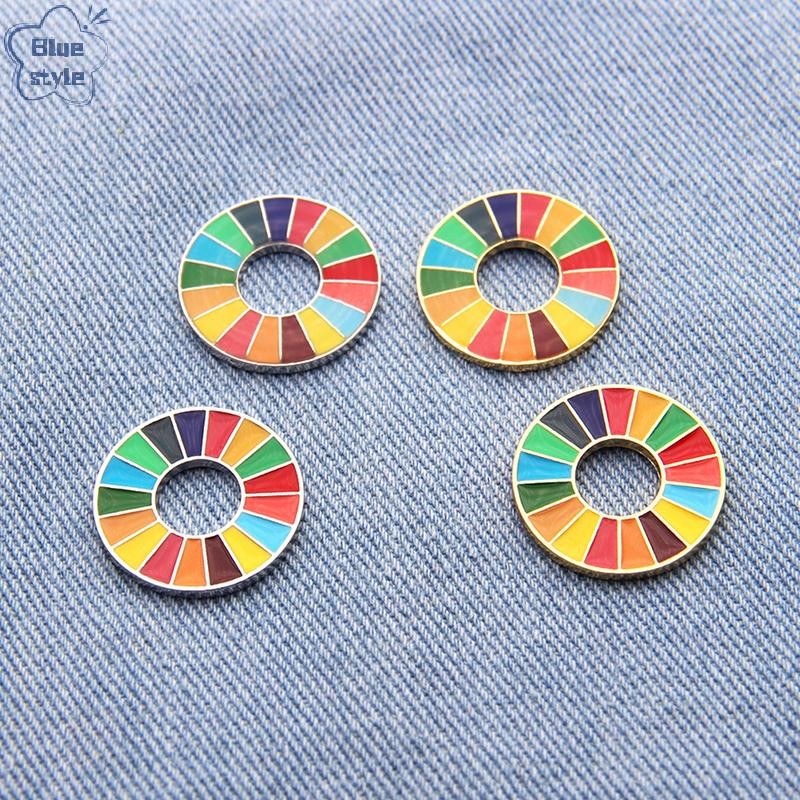 Bluestyle Enamal 17 สี Sustainable Development Goals เข็มกลัด United Nations SDGs Pin ใหม่
