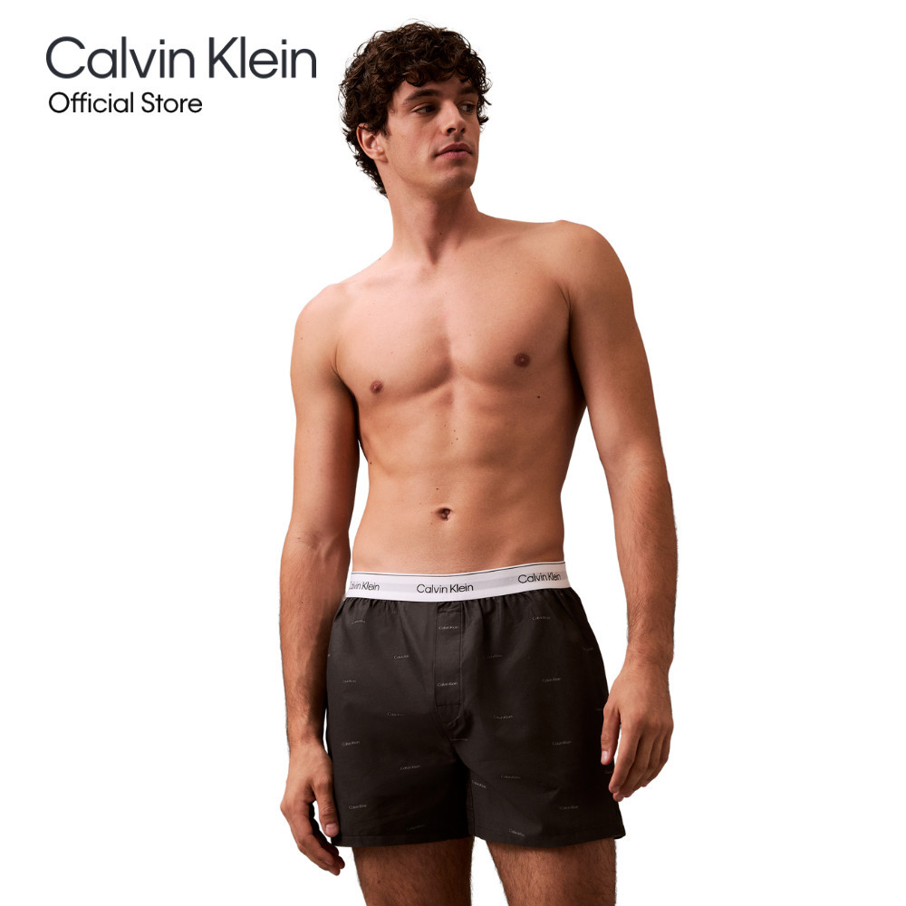 CALVIN KLEIN กางเกงบ๊อกเซอร์ผู้ชาย Cotton Boxer Poplin รุ่น NM2831 VA1 - สีดำ
