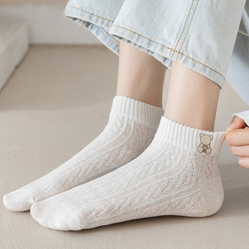 ฤดูร้อน บาง ถุงเท้า สีขาว ถุงเท้าเรือ ถุงเท้าสั้น ผู้หญิง แบบสั้น-MTY - รูปที่ 5