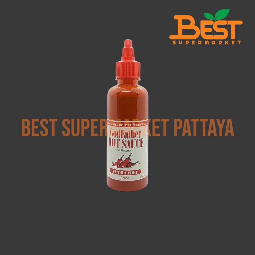 ซอสพริกศรีราชา เผ็ดมาก 290 กรัม. Godfather Hot Sauce SriRaCha Ultra Hot.