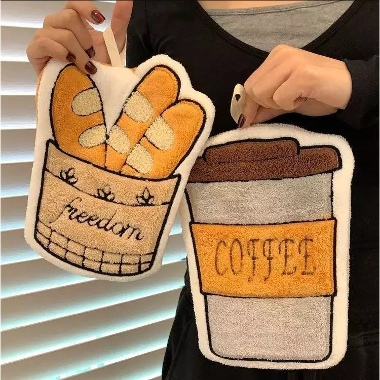 ผ้าเช็ดมือแบบแขวน ผ้าเช็ดมือ รูปทรงการ์ตูน ขนกำมะหยี่ รูปที่ 2