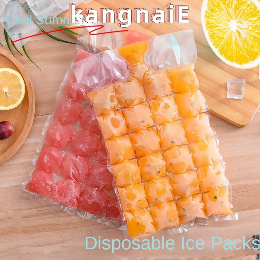 KANGNAI 10 ชิ้นถุงทําน้ําแข็งแบบใช้แล้วทิ้ง, ถุงก้อนน้ําแข็งแช่แข็งกินได้แบบพกพา, ตาข่ายซีลด้วยตนเองโปร่งใส Faster เครื่องทําน้ําแข็งแช่แข็ง Gadgets ครัว
