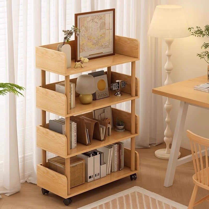 พร้อมส่งชั้นวางหนังสือ ชั้นวางของมีล้อ สามารถเคลื่อนย้ายได้ มีหลายชั้น ชั้นวางขนาดเล็ก แข็งแรง จัดเก็บอย่างเป็นระเบียบ