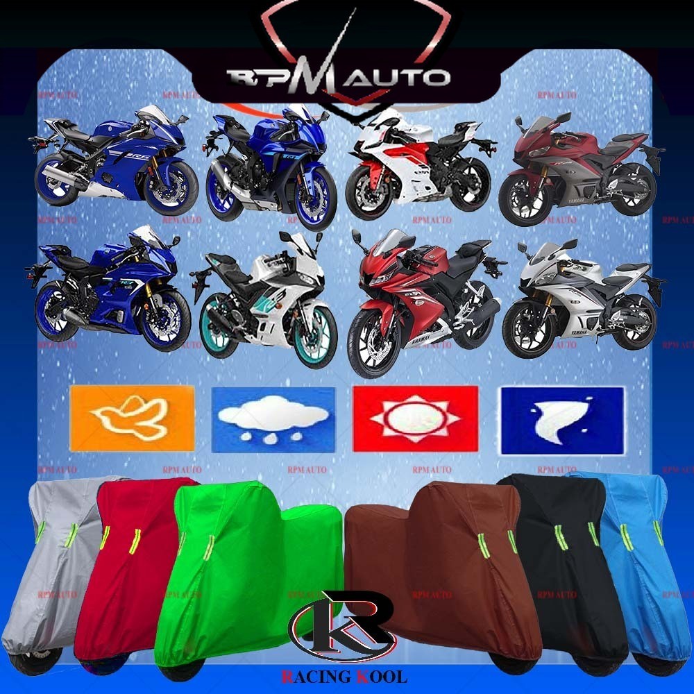 YAMAHA รถจักรยานยนต์ Racingkool-MotorCover ป้องกันกันน้ํากันฝุ่น Uv YZF R1 YZF R3 YZF R6 YZF R7 YZF 