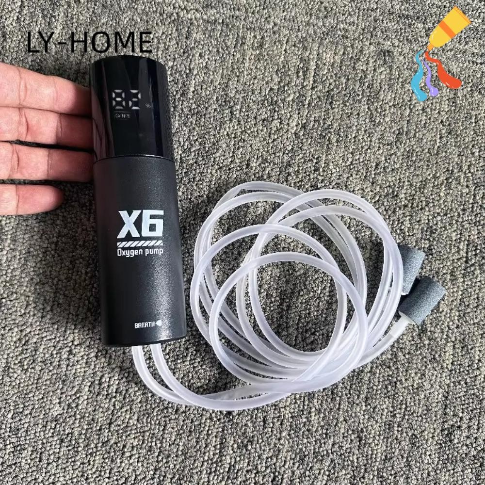 LY ปั๊มออกซิเจน, 5W เสียงรบกวนต่ํา Aerator พร้อม 48H Runtime, แบบพกพาเงียบถังปลา Aerator USB ชาร์จ Aquarium ปั๊มสําหรับตกปลากลางแจ้ง/ตู้ปลา