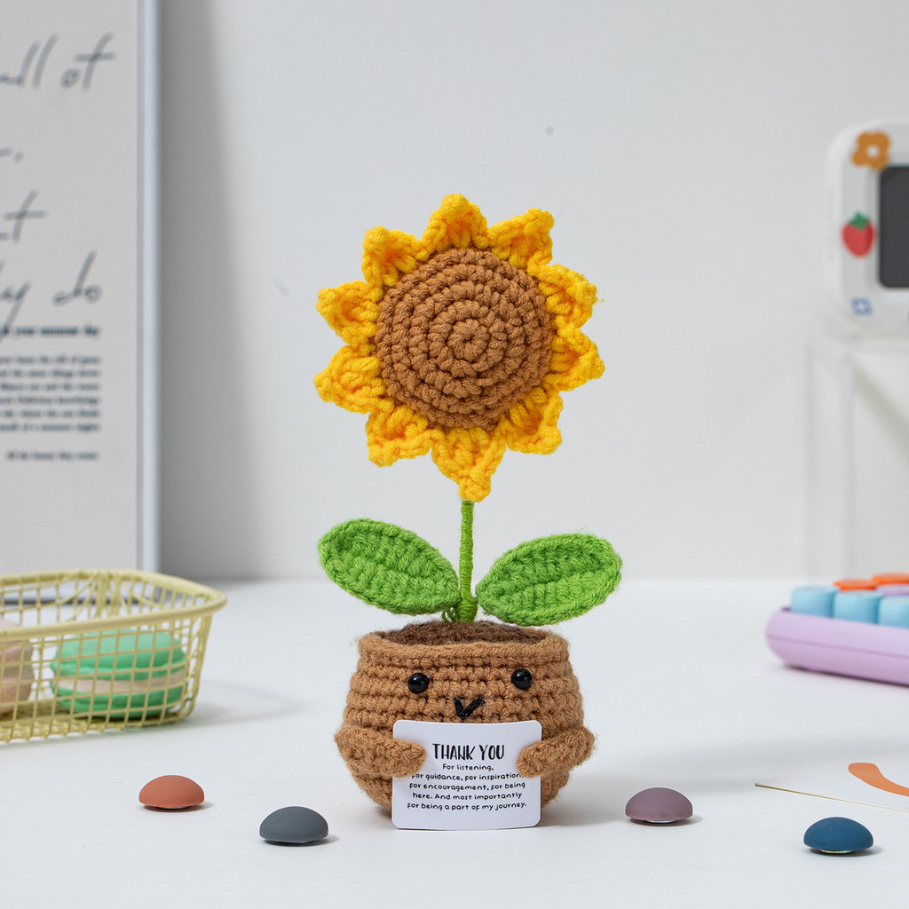 เส้นด้ายฝ้ายโครเชต์พืชบอนไซถักบอนไซมินิน่ารักบอนไซ - รูปที่ 3