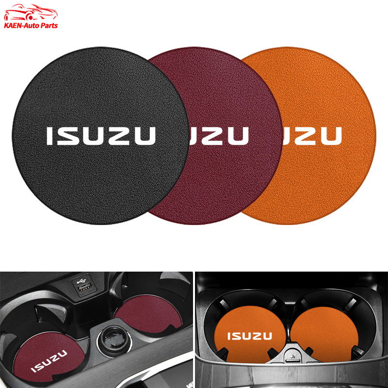 แผ่นรองแก้วน้ําในรถหนังกันลื่น 1 ชิ้น สําหรับ ISUZU Dmax Panther Elf Traga Mux Trooper MU7 TFR Crosswind Panther Sportivo