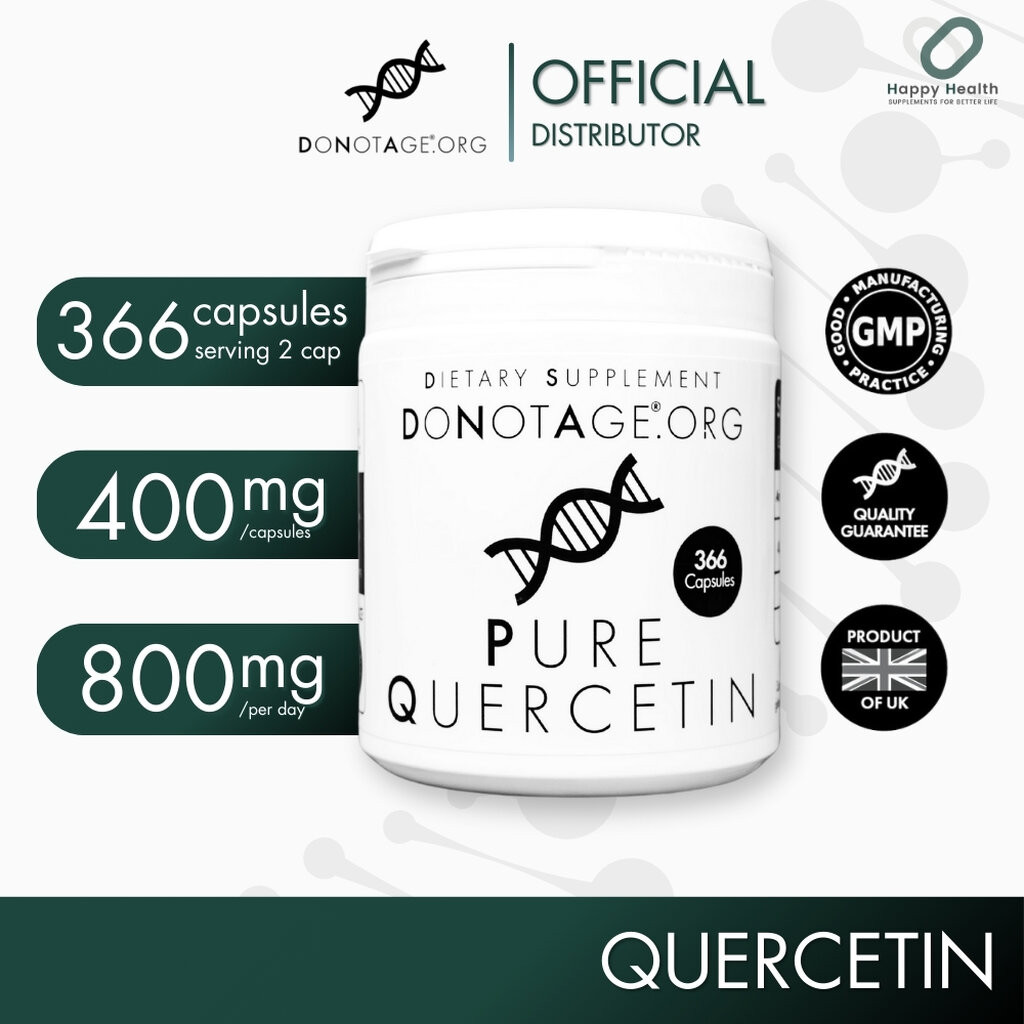 Quercetin (366 แคปซูล) Do Not Age 800 mg. ช่วยเสริมการทำงาน Resveratrol ชะลอวัย คุมน้ำตาลในเลือด ลดการอักเสบ