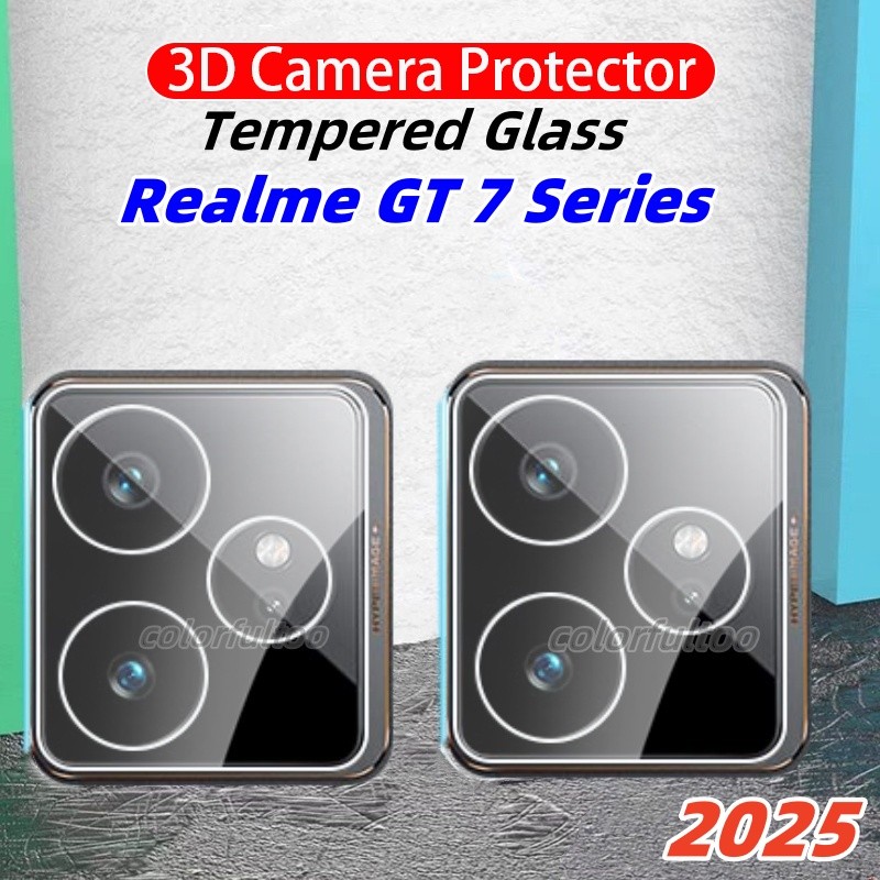 Realme GT 7 2025 Clear กล้องป้องกันฟิล์มสําหรับ Realme GT 7 7T 7Pro GT7Pro GT7T RealmeGT7 5G 3D โค้ง HD คลุมทั้งหมดกล้องกระจกนิรภัยป้องกันหน้าจอกลับฟิล์มเลนส์