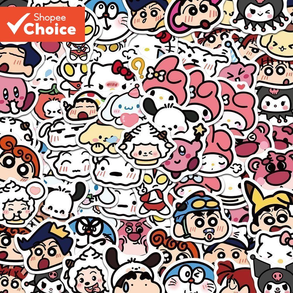 100ชิ้น น่ารัก สติ๊กเกอร์การ์ตูน-สติ๊กเกอร์ไวนิลกันน้ําสําหรับแล็ปท็อป,ขวดน้ําและโทรศัพท์ (ของขวัญน่ารักสําหรับผู้หญิง/นักเรียน)
