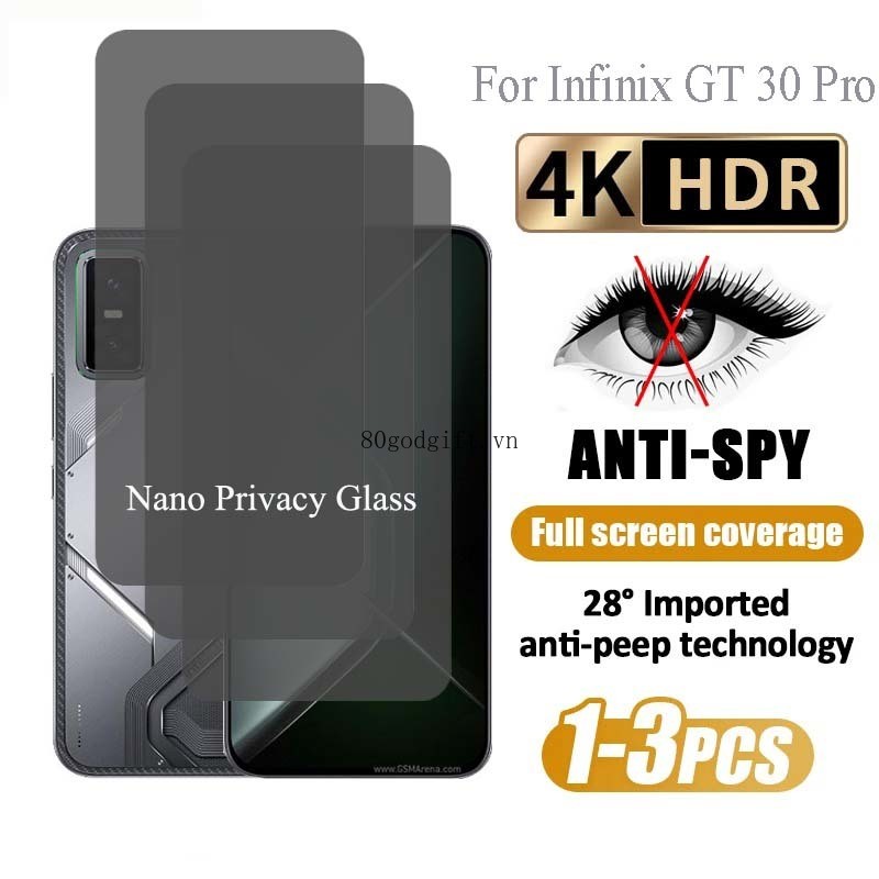 3 ชิ้น ฟิล์ม Infinix GT 30 Pro ฟิล์มกระจกนิรภัยความเป็นส่วนตัวสำหรับ Infinix GT 30 20 10 Pro ฟิล์มกั
