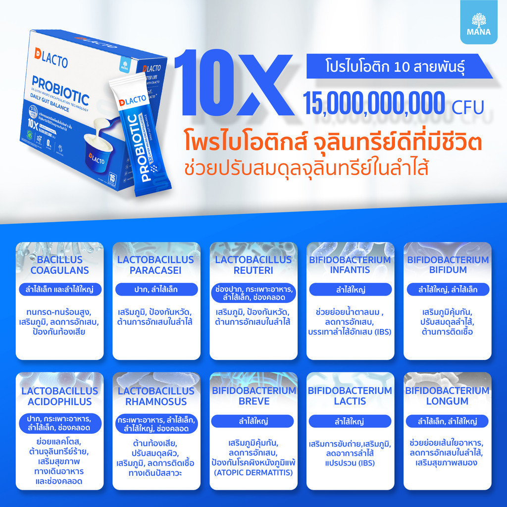 (ส่งแมสทันที) ดีแลคโตะ DLACTO Probiotic (7ฟรี3) โพรไบโอติก ขับถ่ายง่าย ลดกรดไหลย้อน นอนหลับลึกขึ้น - รูปที่ 3