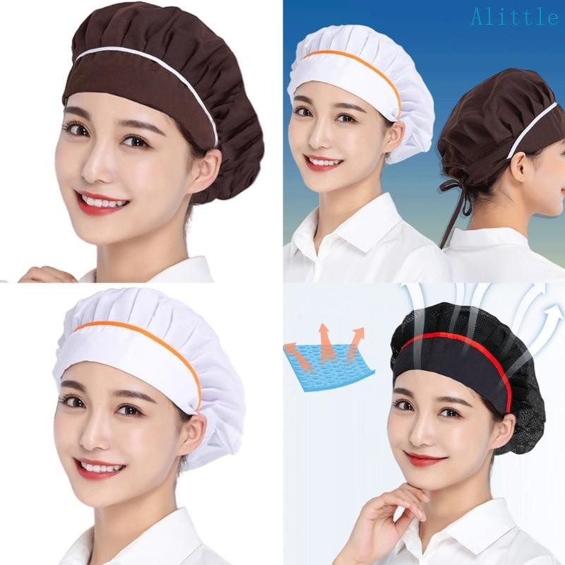 Alia ปรับหมวกทําอาหาร Bakers หมวก Chefs Breathable หมวก Unisex ผมสําหรับร้านอาหารและห้องครัวที่บ้าน