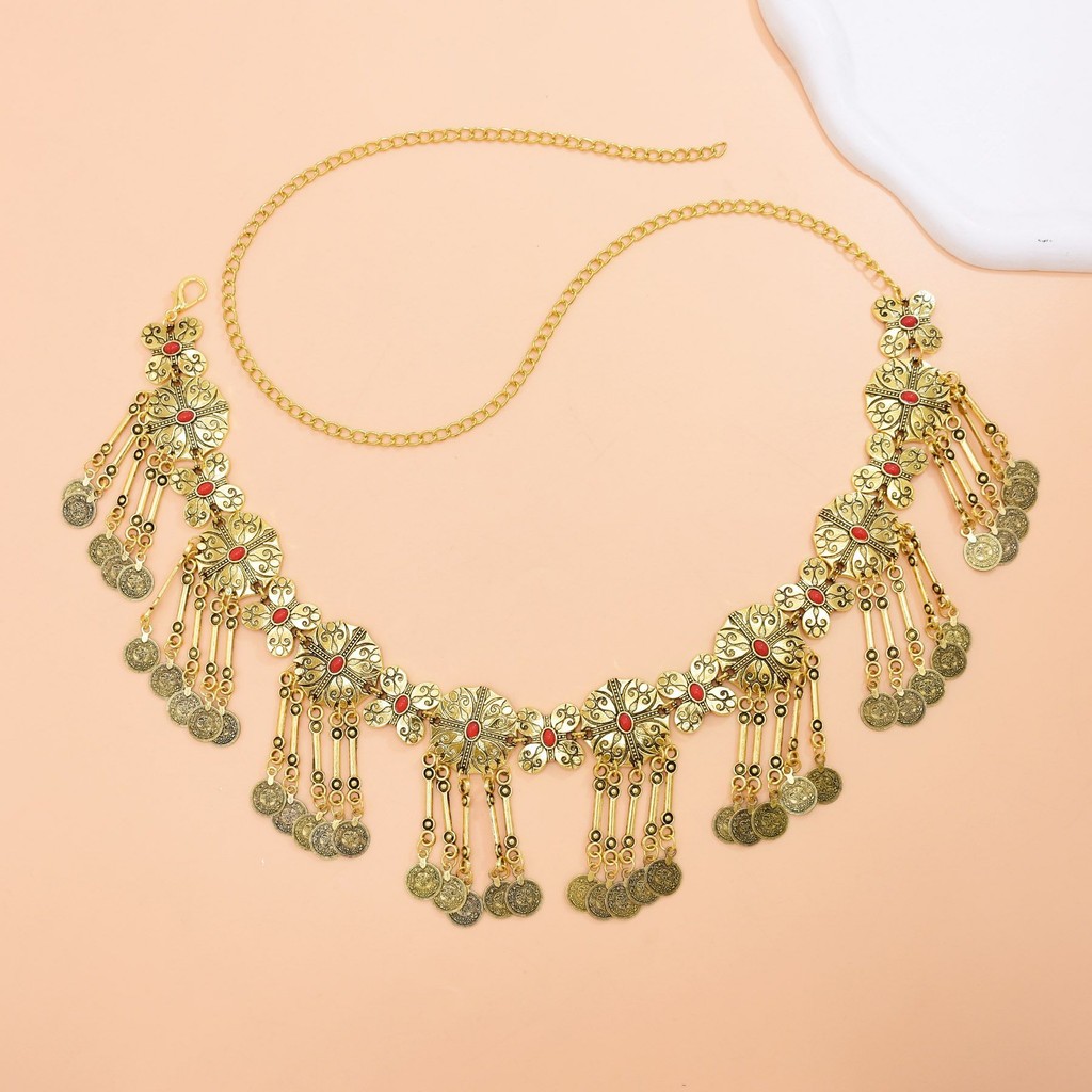 Waist Chain Tassel Women's Alloy Waist Accessory Four-Leaf Clover Pendant Belt Waist Chain Women's V