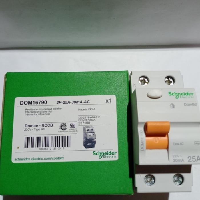Elcb Rccb 25A 2P 30mA Domae Schneider