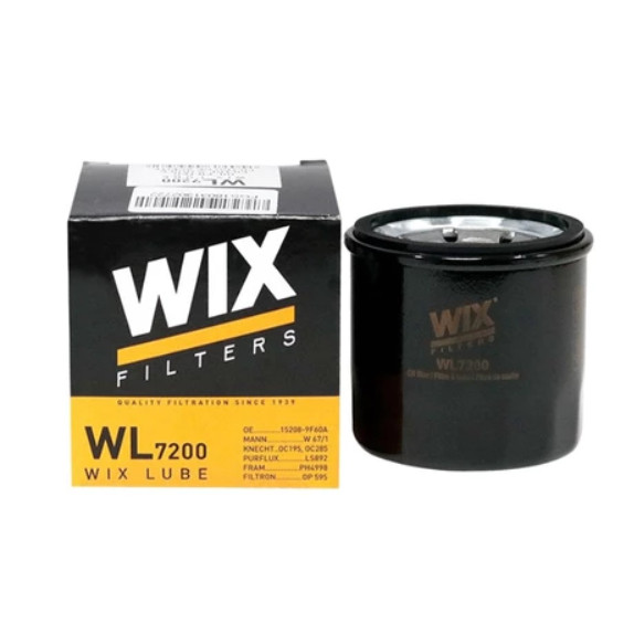Wix WL7200 ไส้กรองน้ำมันเครื่อง 1 ลูก 7200 Nissan March Tiida Mazda, Subaru และมอเตอร์ไซค์บางรุ่น