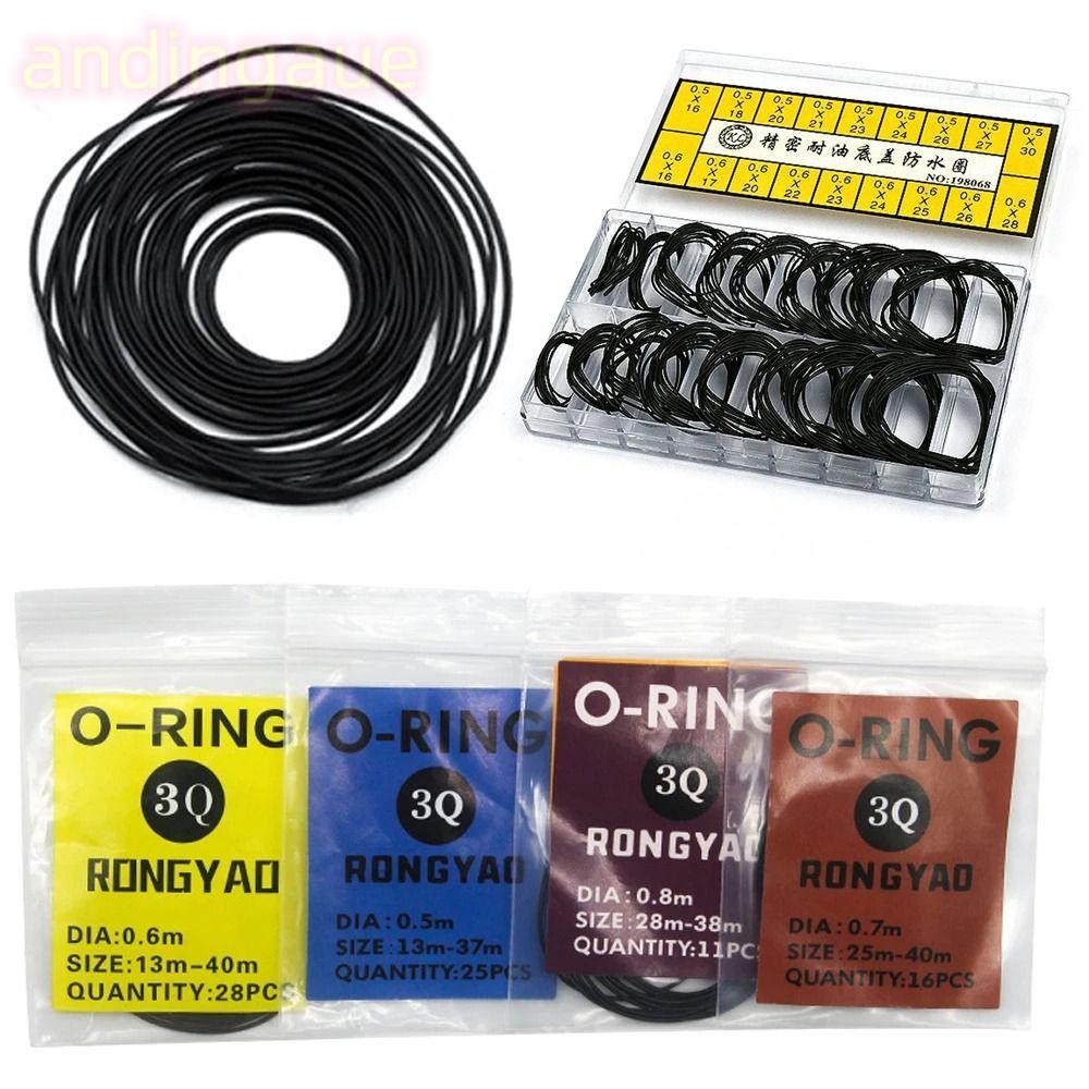 ANDIN 200 ชิ้น/เซ็ตยาง O-Ring,กล่องนาฬิกากันน้ํากลับยาง,ซ่อมเครื่องมือสําหรับช่างซ่อมนาฬิกาความหนา 0.5 มม./0.6 มม.O-Ringปะเก็น