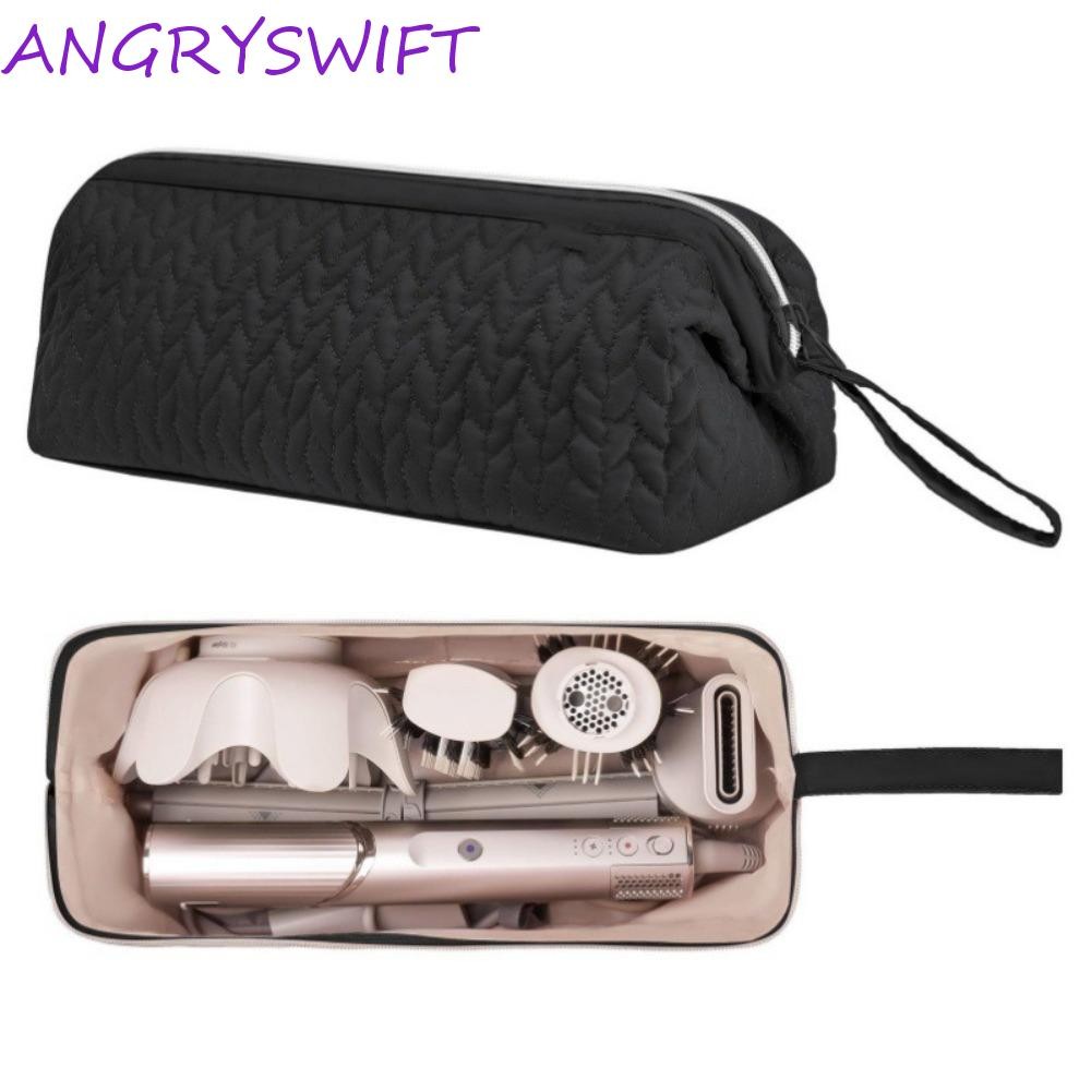 ANGRYSWIFT กล่องเก็บที่หนีบผมตรง, กระเป๋าใส่เครื่องเป่าผมกันน้ํากันฝุ่น, แบบพกพาความจุขนาดใหญ่ประหยัดพื้นที่ทนทาน Hairdrier Storage Pouch Travel