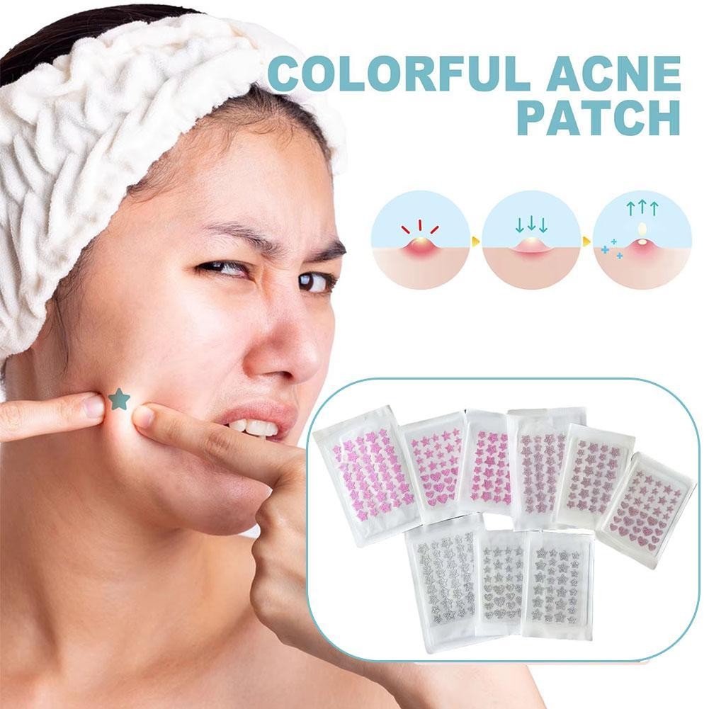 Hydrocolloid Acne Sticker Glitter Powder Star Peach Shiny Acne Patch Cover Heart Sticker D5z4
