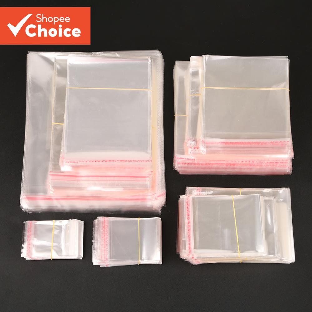 100 ชิ้น 9 ขนาดโปร่งใส Self-Adhesive ปิดผนึก OPP ถุงพลาสติก – ถุงของขวัญสําหรับเครื่องประดับ, งานแต่งงาน