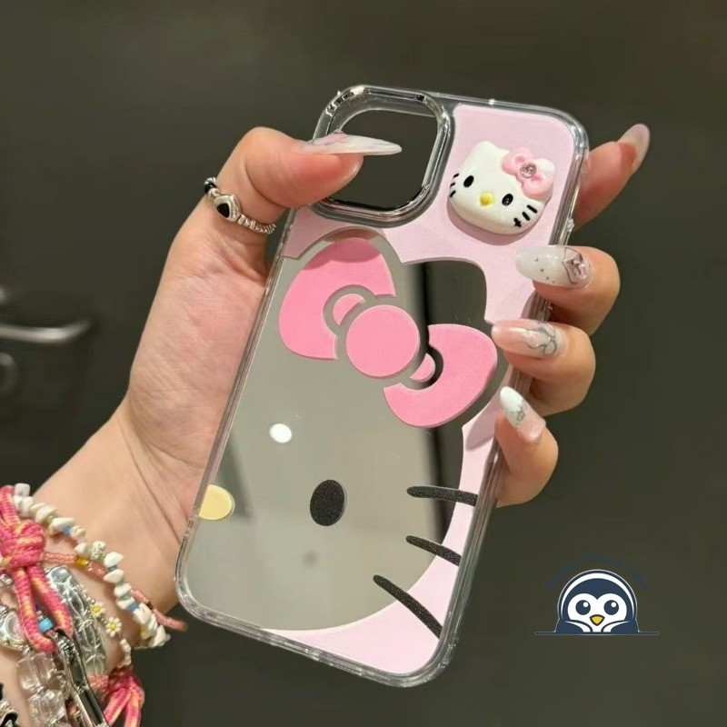 สีชมพู Hello Kitty กระจกสําหรับ Vivo IQOO Z10 Z9 Turbo + Z9X Z9s Pro U5E U5X U5 U3 U3X Z5X Z3 Z1 5G 