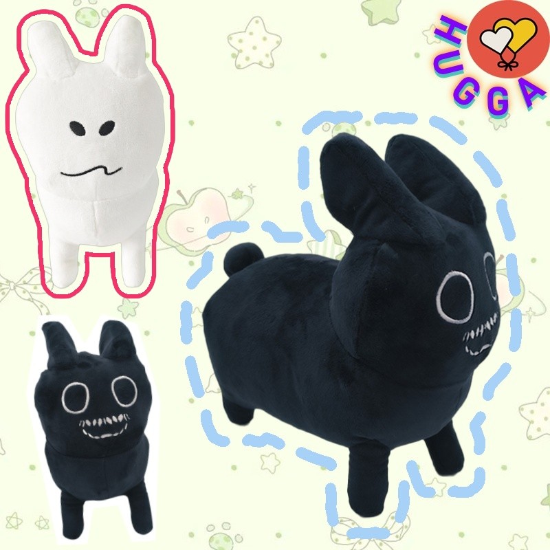 ❤ฮักก้า❤ Forsaken Gubby Plushy ตุ๊กตาน่ารักสีดําสีขาว Bunny Plush ของเล่นเด็ก Stuff ของขวัญ Soft Plu