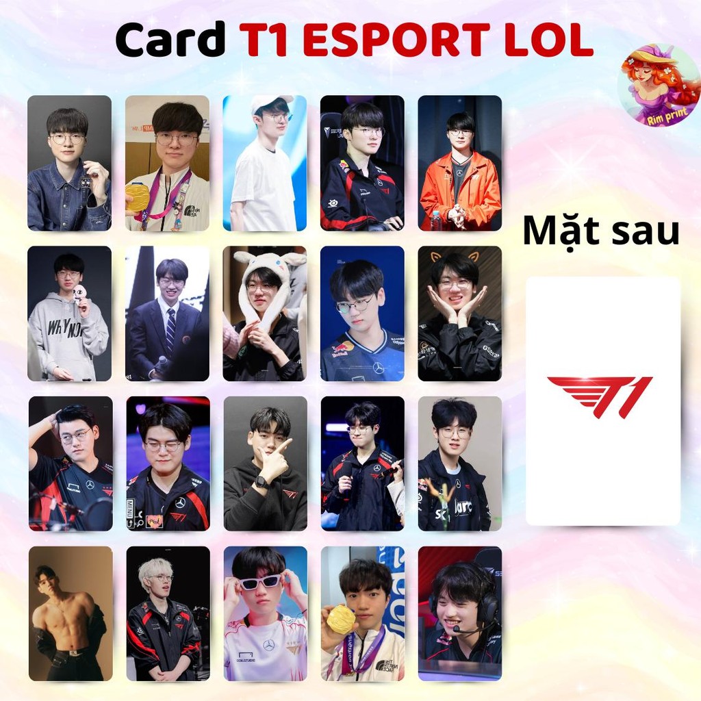 การ์ด T1 Esports LoL 2 ด้าน ขนาด 5.5x9ซม