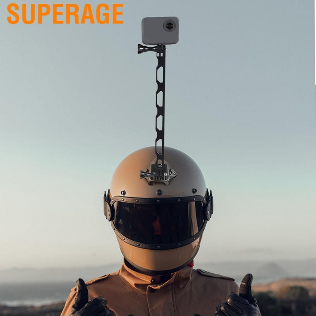 Superage-th Helmet Extension Arm Black 250 มม. Aluminum Alloy Hollow Action Camera Stick สำหรับ Inst