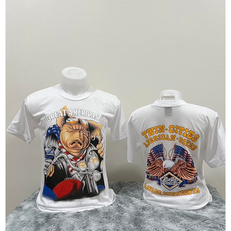 เสื้อยืด3D(สีขาว)ผ้าบาง50/50 #เสื้อฮาเล่ย์