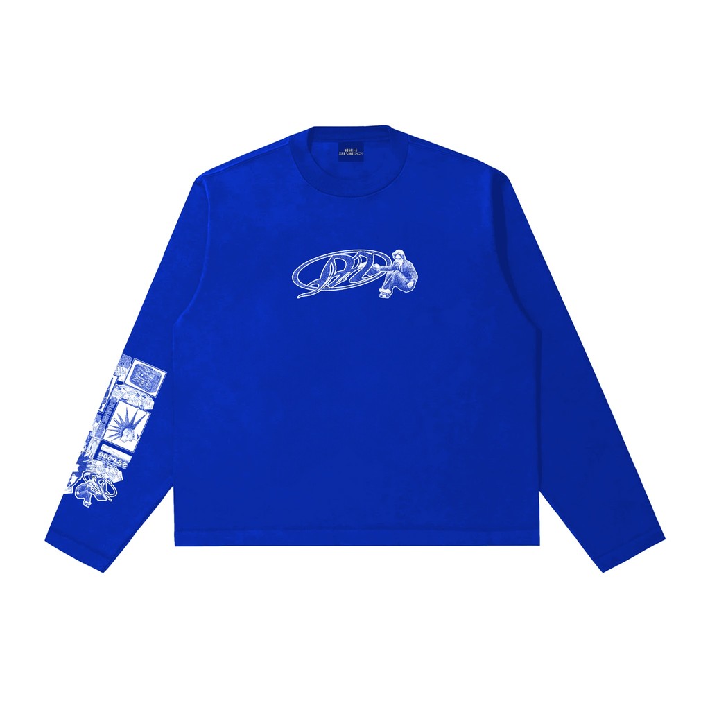 เสื้อยืด Boxy แขนยาว สีฟ้า Electric Minor - SNP500