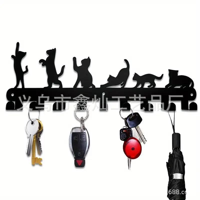 เอ-ที่แขวนกุญแจชั้นวางของติดผนังโลหะศิลปะตกแต่งตะขอเสื้อหมวกทางเข้าทางเดิน - รูปที่ 5