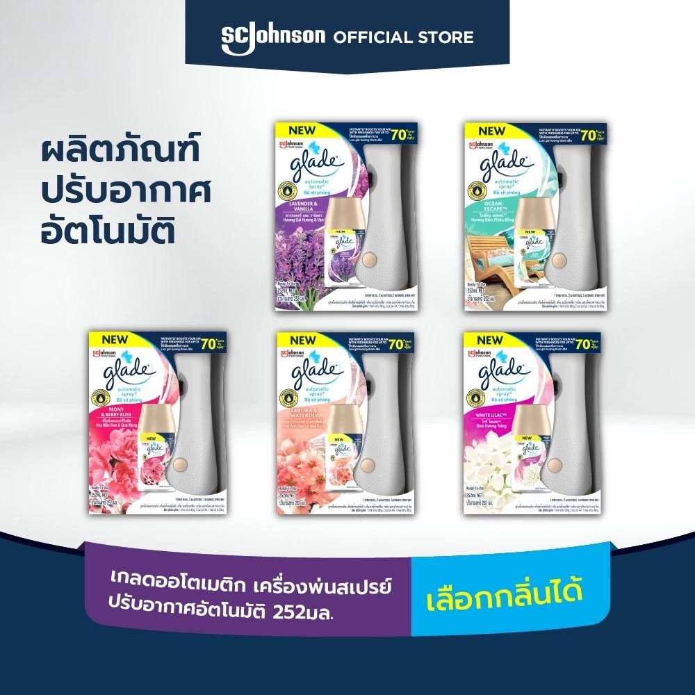 Glade Automatic เกลดออโตเมติค สเปรย์ปรับอากาศอัตโนมัติ 252 มล.  เครื่องพ่นน้ำหอมปรับอากาศอัตโนมัติ