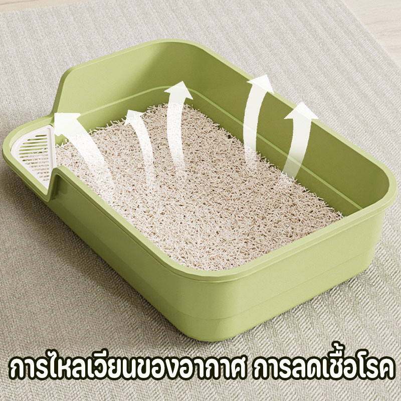 49cm ห้องน้ำแมวใหญ่   กระบะทรายแมว การไหลเวียนของอากาศ  กล่อง ทรายกึ่งเปิด  พื้นที่มากมาย พร้อมที่ตักทราย - รูปที่ 3