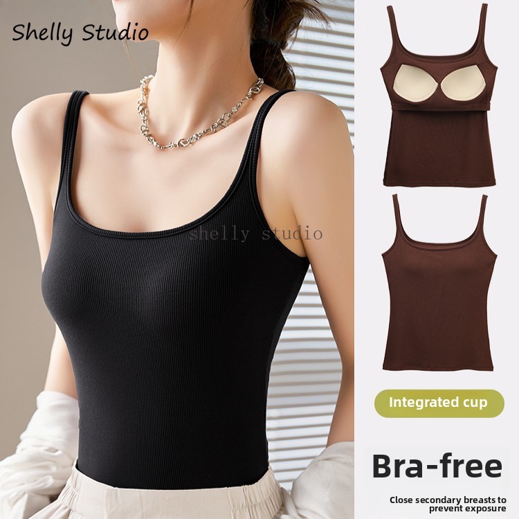 เสื้อกั๊กสลิงคอยูแบบยาว/สั้น, ผู้หญิงฤดูร้อนพร้อมแผ่นรองหน้าอกภายในและภายนอก, ชุดชั้นในแบบบูรณาการ,