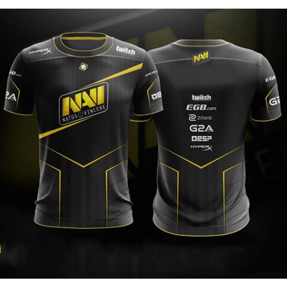 ยูเครน Natus Vincere ทีมเสื้อยืดใหม่ NAVI JERSEY ชุด Puppey, Dendy, s1mple Jersey TEC CSGO DOTA2 เสื