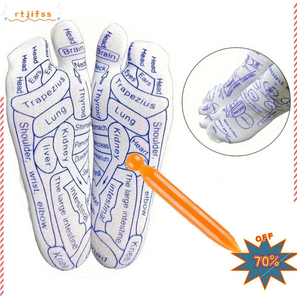 Rtjifss99ถุงเท้ากดจุด, ไม้นวดนํามาใช้ใหม่ถุงเท้านวดเท้า, พร้อมเครื่องมือนวดบรรเทาเท้ายางบรรเทาอาการปวดเท้าความดันเท้าถุงเท้าจุดสําหรับสปาเท้า - รูปที่ 2