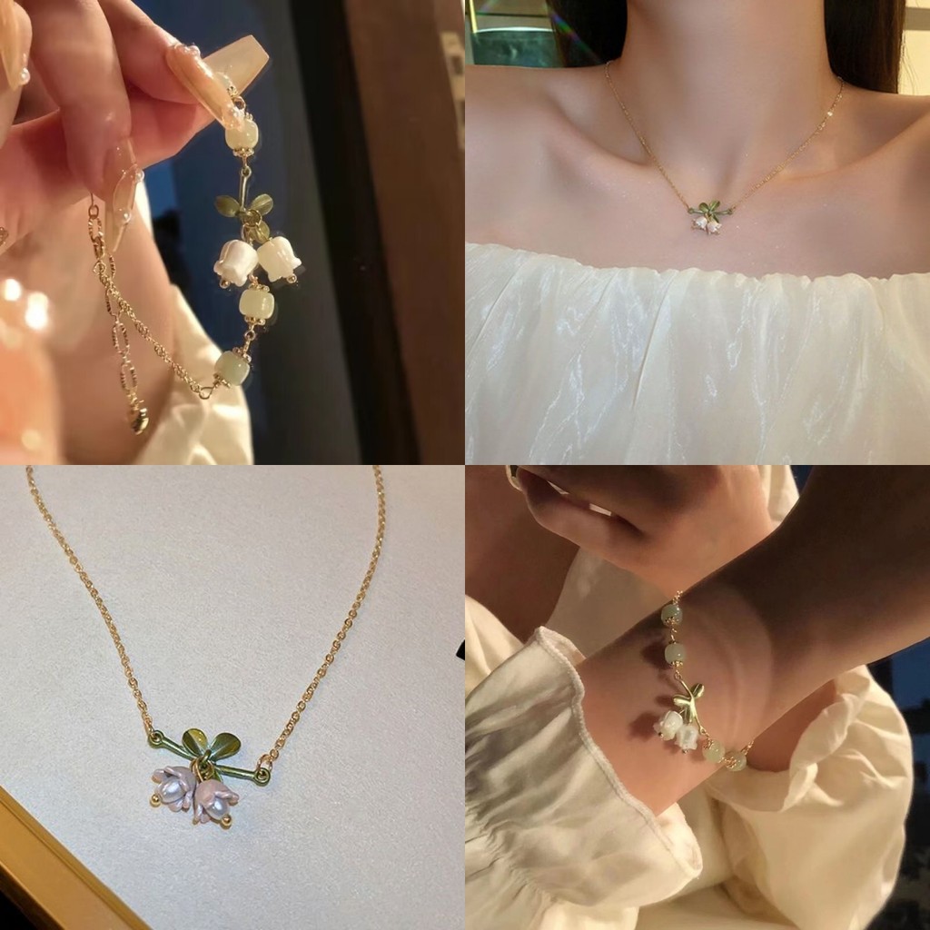 💖Bonnie💖สร้อยข้อมืด สร้อยคอ ลายดอกไม้มินิมอลประดับไข่มุกจําลอง สวยหรู สไตล์ฝรั่งเศส วินเทจ สําหรับผู้หญิง