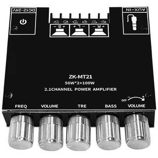 Amplificador Estéreo 2.1 ZK-MT21 - Bluetooth 5.0, 100W RMS, Grave/Agudo, Home Theater