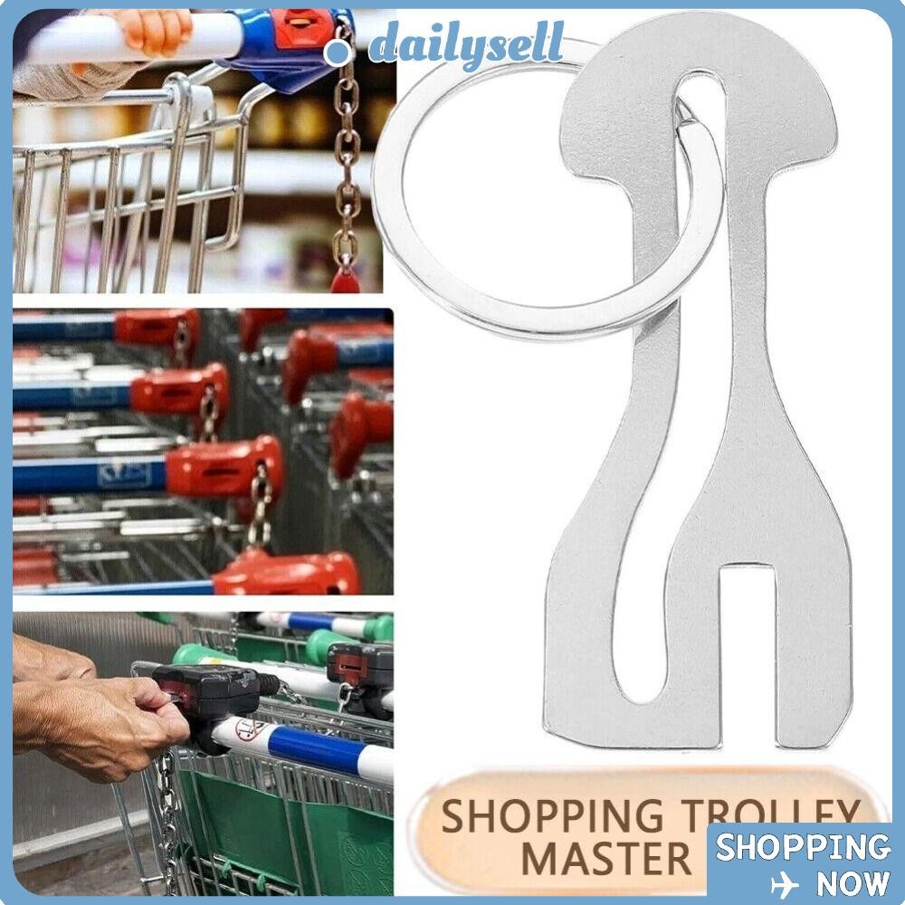 DAILY Trolley Master Key Token, ที่ใส่เหรียญที่ถอดออกได้ รถเข็นช้อปปิ้ง Token, โลหะแบบพกพาทดแทนของขว
