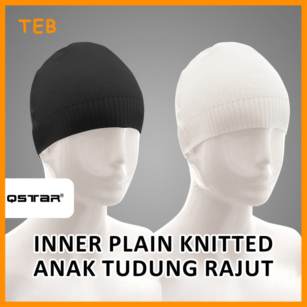(1 ชิ้น) QSTAR Anak Tudung Rajut Ringkas หมวกหิมะด้านในถักธรรมดา