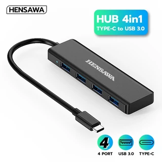 Hensawa PC639 USB HUB 2.0 3.0 x4 พอร์ต 5Gbps อะแดปเตอร์ แปลงสาย โอนถ่ายข้อมูลไว สำหรับ Notebook แล็ปท็อป PC Mouse+key