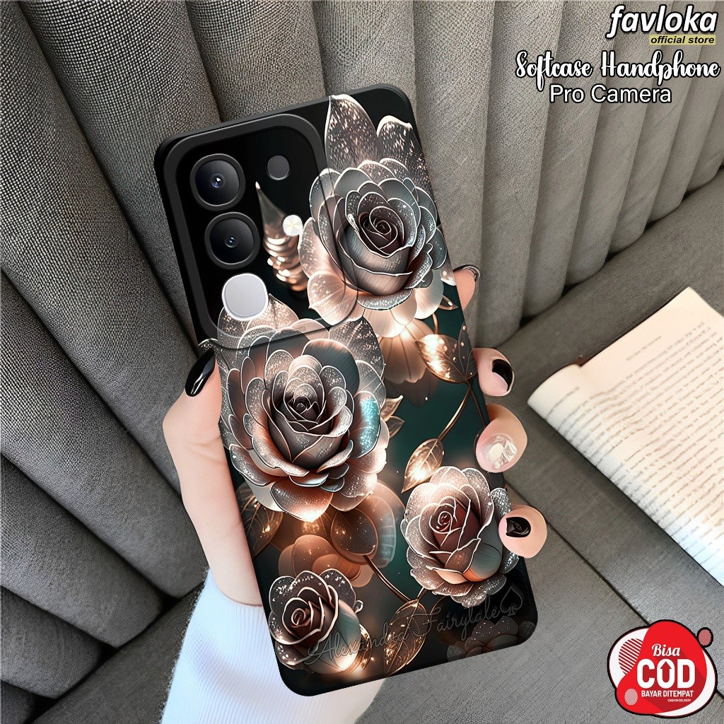 HP เคส VIVO Y29 4G 2025 ล่าสุด - FAVLOOKA - เคสแฟชั่น FLOWER - VIVO Y29 4G Softcase - กล้อง Pro Tpu 