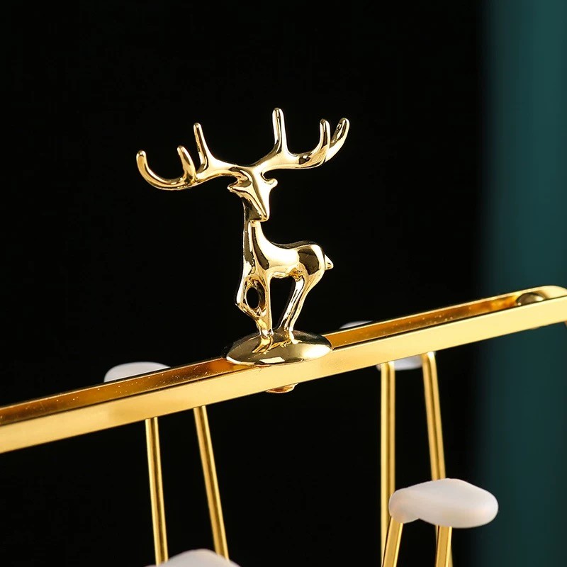 ที่วางแก้วตกแต่งหัวกวาง ชั้นวางแก้วโลหะสีทองสีเงิน ใช้งานในบ้าน ATTCH - รูปที่ 6