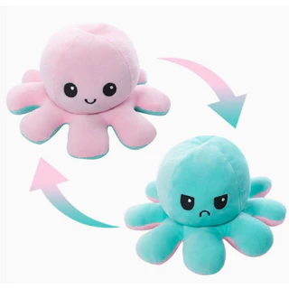 ตุ๊กตาปลาหมึกมหัศจรรย์ เปลี่ยนหน้าได้ 20cm สลับสีพลิกด้านได้ Reversible Octopus ของเล่นคลายเครีย