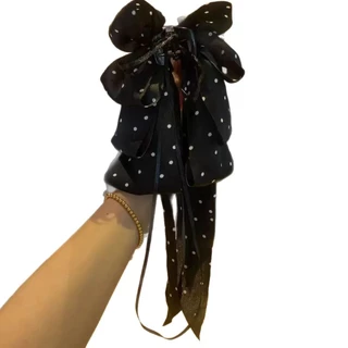 2025 Polka Dot Knot Clamp คลิปผมหางม้าลําแสงระดับไฮเอนด์หญิง