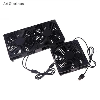 Art 1 ชุด High Airflow พัดลมระบายความร้อนสําหรับ Router Modem Receiver 120 มม.DC12V USB Powered PC Router แฟนสาย N