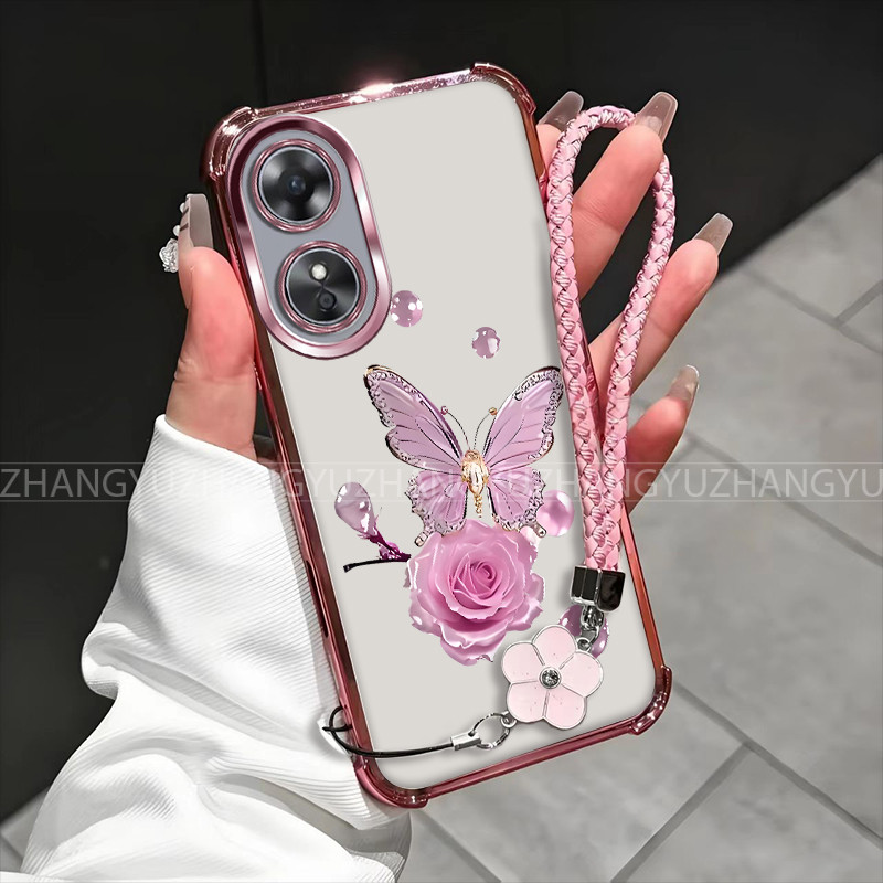 เคส OPPO A17 A17K A18 A38 A58 A78 4G 5G A98 A97 เคสโทรศัพท์สําหรับใหม่ซิลิโคนสี่มุมป้องกันการตก YZH